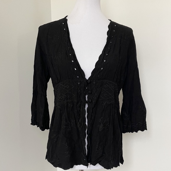 Soft Surroundings Tops - SOFT SURROUNDINGS Button Up Bell Sleeve Blouse Size S